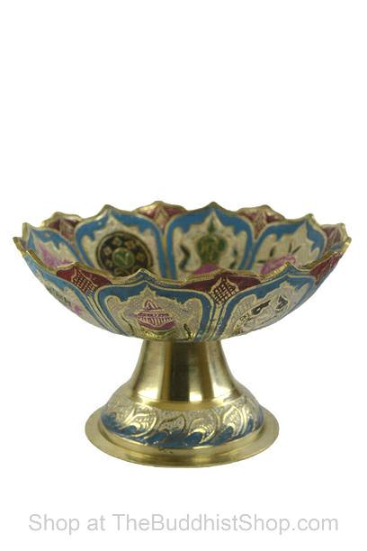THE BUDDHIST SHOP Tibetan eight lucky sign Fruit bowl