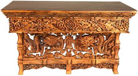 THE BUDDHIST SHOP Tibetan Wooden Altar Table- Choksi