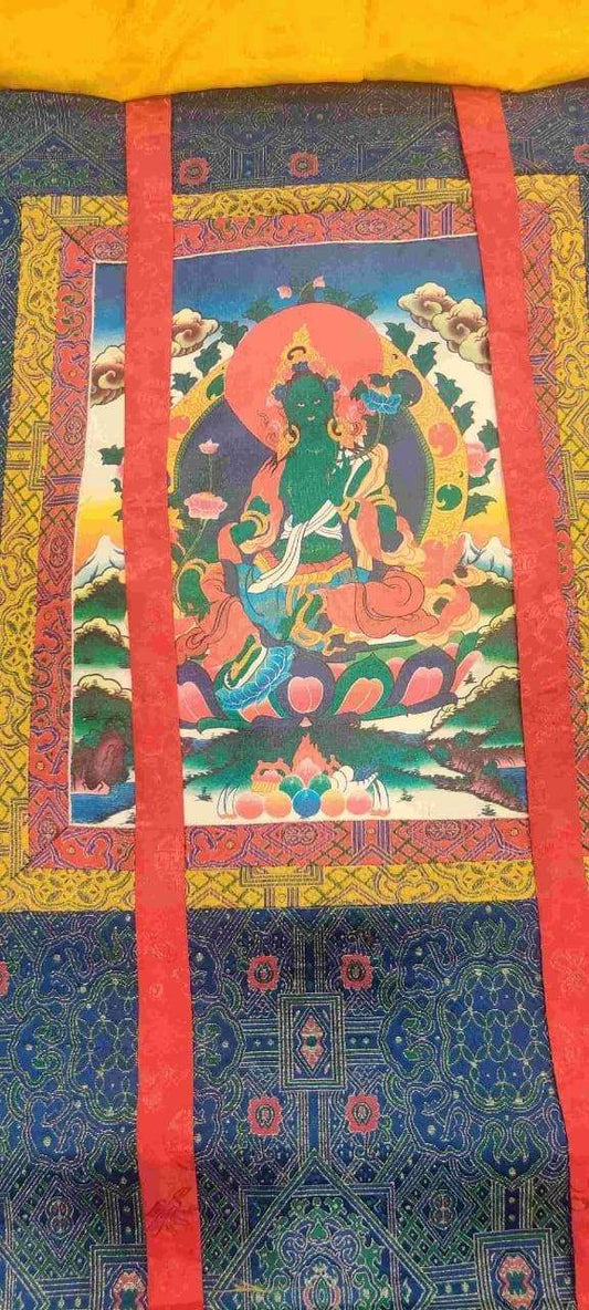 THE BUDDHIST SHOP Tibetan Buddhist Green Tara Thangka