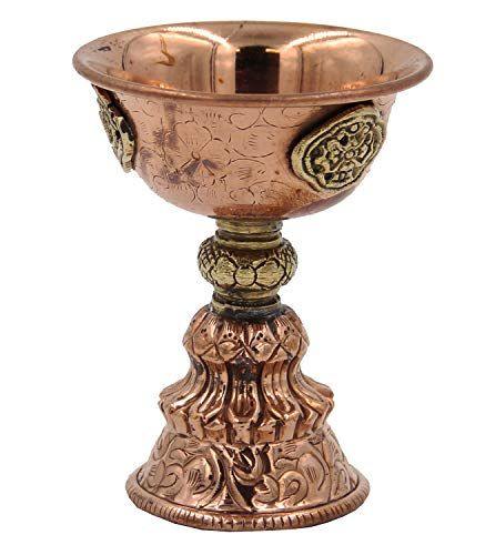THE BUDDHIST SHOP Copper  Butterlamps with Brass design