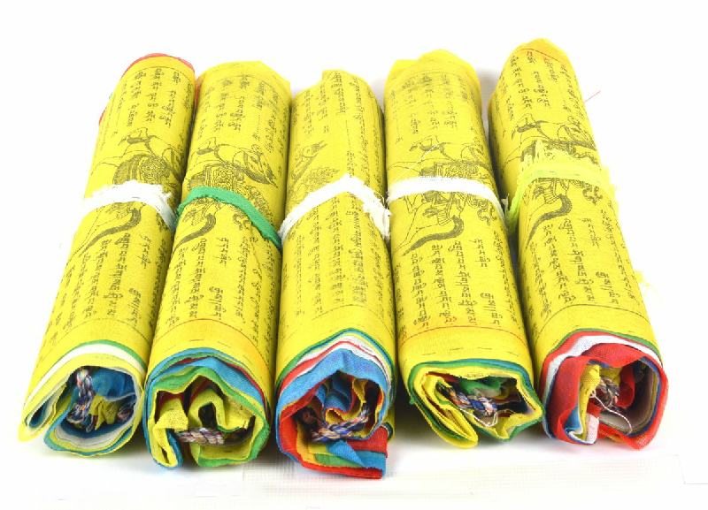 THE BUDDHIST SHOP Single roll of Horizontal Tibetan Prayer Flags ~ 10 flags each 