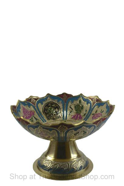 THE BUDDHIST SHOP Brass Fruit bowls with Eight lucky signs 