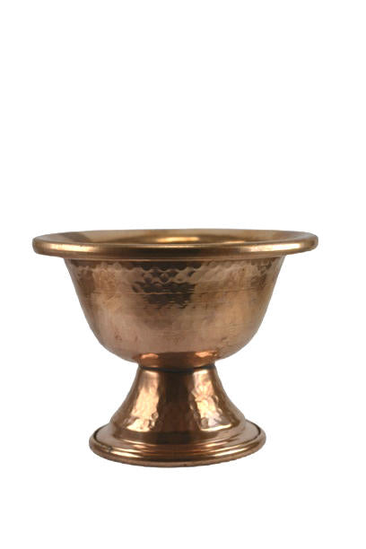 THE BUDDHIST SHOP Copper  Stand Hammered Water Offering Bowl (Tings)  ~ Set of 7pcs 