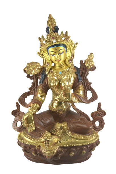 THE BUDDHIST SHOP Nepal-made Fine Green Tara  Buddha Statue 