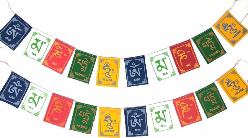 THE BUDDHIST SHOP Tibetan Prayer Flag for Car, Bike & Decor 