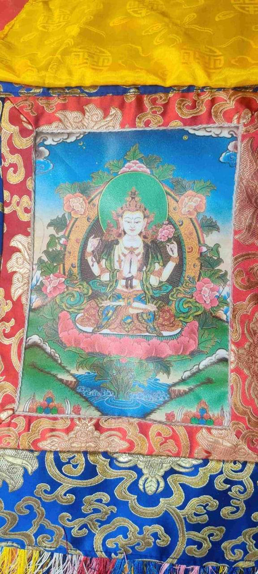 THE BUDDHIST SHOP Tibetan Buddhist Chenrezig  Thangka 