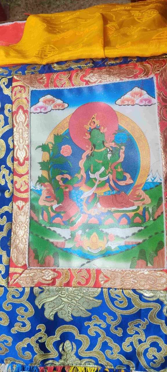 THE BUDDHIST SHOP Tibetan Buddhist Green Tara Thangka 