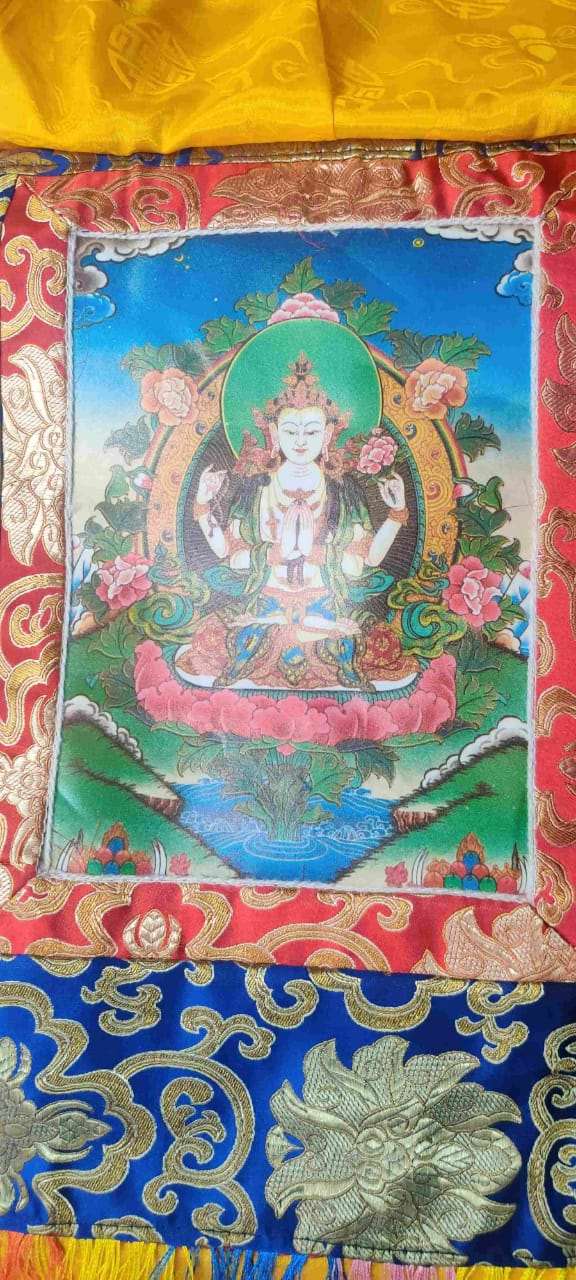 THE BUDDHIST SHOP Tibetan Buddhist Chenrezig  Thangka 