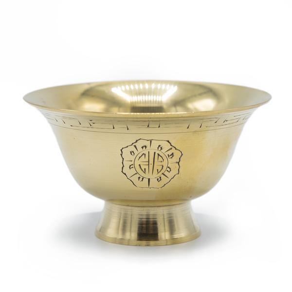 THE BUDDHIST SHOP Brass stand Water Offering Bowl (Tings)  ~ Set of 7pcs water bowl