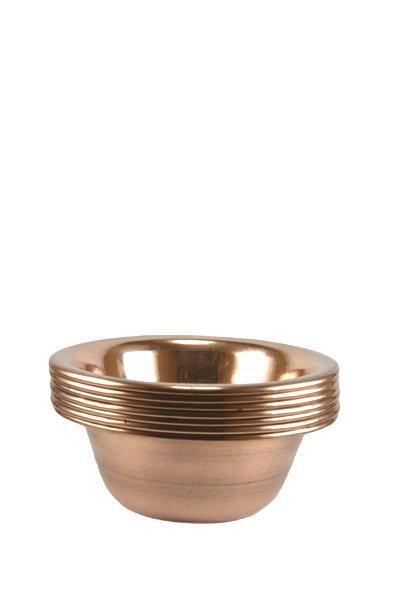 THE BUDDHIST SHOP Copper Plain  Water Offering Bowl (Tings)  ~ Set of 7pcs 