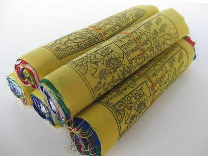 THE BUDDHIST SHOP 5 rolls of Tibetan Horizontal Prayer Flags ~ 25 flags each ~Rotto cloth 