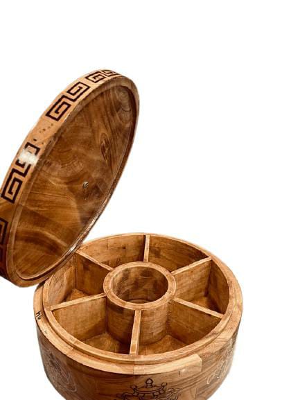 THE BUDDHIST SHOP Tibetan wooden casserole for spices 