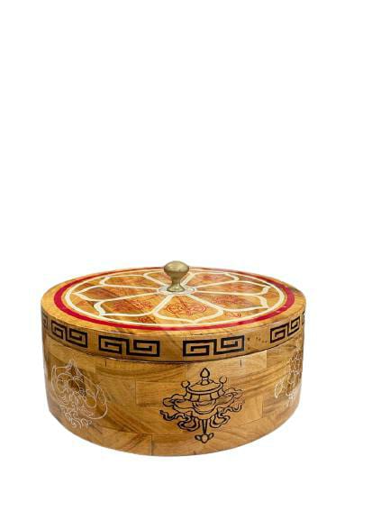 THE BUDDHIST SHOP Tibetan wooden casserole for spices 