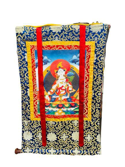 THE BUDDHIST SHOP Tibetan Buddhist White  Tara Thangka 